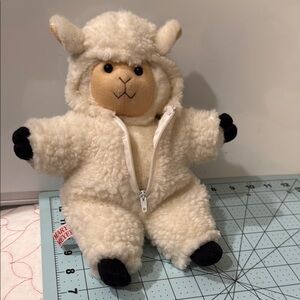 Mary Meyer Fluffy Cream Sheep Plush Toy with Black Accents